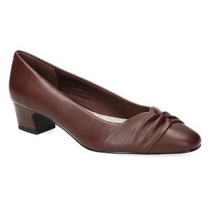 New Easy Street Lyanna Women's Block Heel Pumps Burgundy in Color